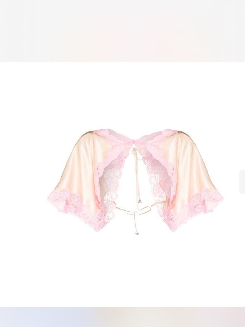 Alexander Wang Pink Satin Lace-Trim Capelet